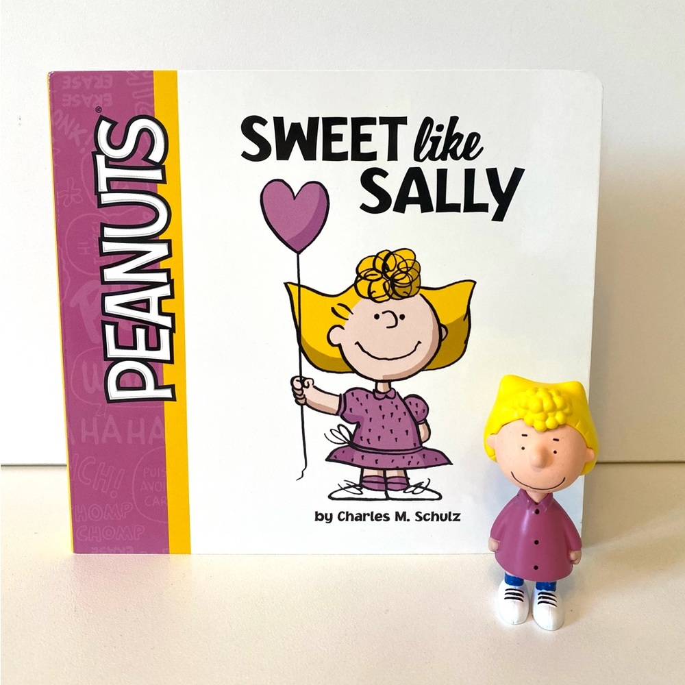 Sweet Like Sally by Charles M. Schulz + Sally PVC figurine  Peanuts - kids book
